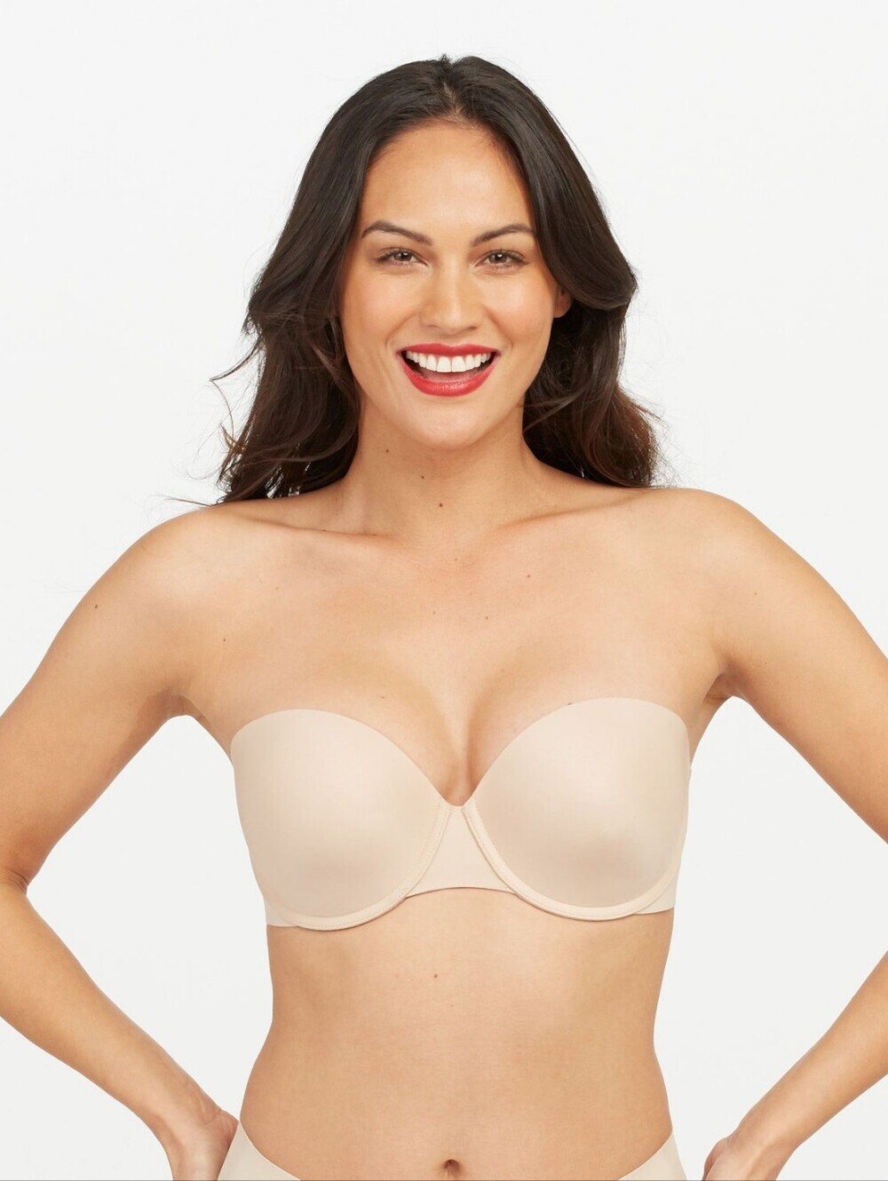 NWT Spanx Up For Anything Strapless Bra 38D Champagne Beige SmartGrip